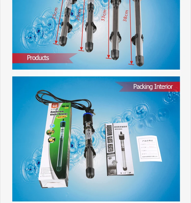 500w Energy Saving Thermometer Aquarium Quartz Glass Heater Glass