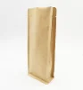 OEM Food Grade Biodegradable Brown Kraft Paper Flat Bottom Side Gusset Coffee Bean/Tea Packaging Bags