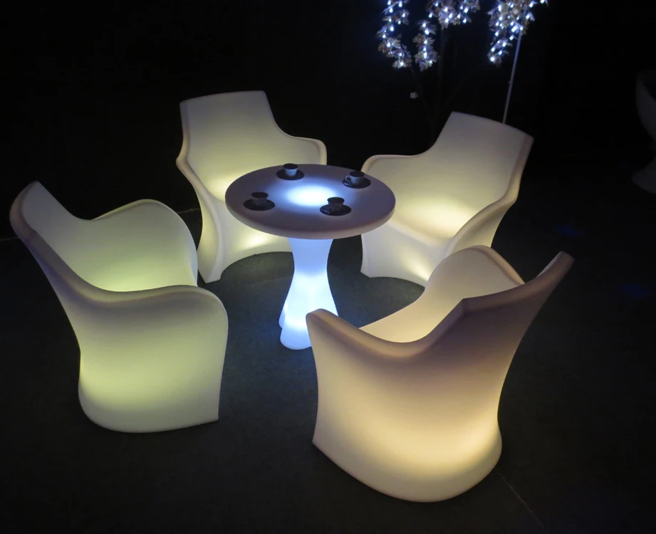 Illuminated Glow Led Plastic Lighted Chair Rotomolding Led Furniture