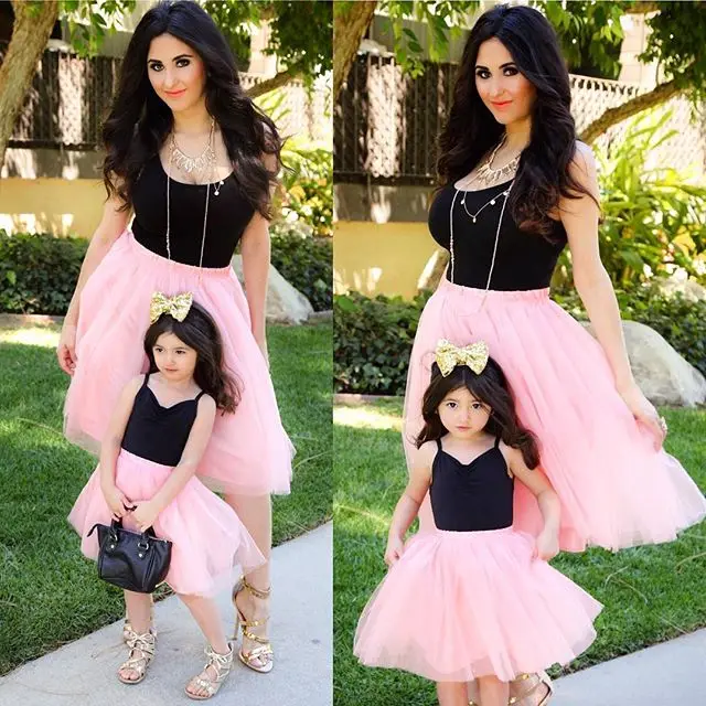 

Family Matching Clothes Baby Girls Summ Dresses 2018 Mon And Daughter Tulle Lace Tutu Dress, As picture