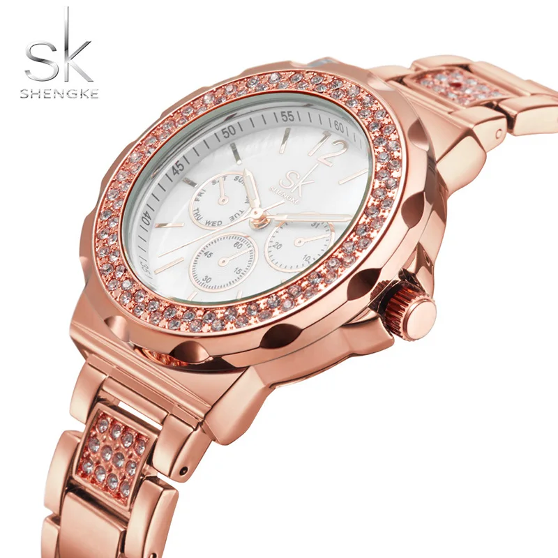 

SK Women Watches Brand Luxury 30m Waterproof Clock Ladies Quartz Sport Wrist Watch Women Gold Bracelet relogio feminino 2017