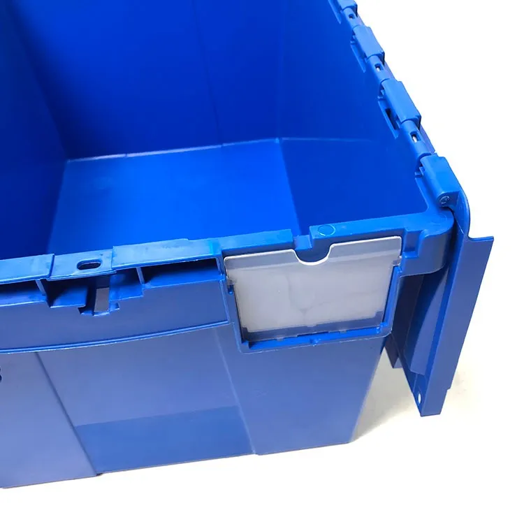 Eco-friendly Plastic Logistic Box With Cover Attached Lid Tote Boxes ...