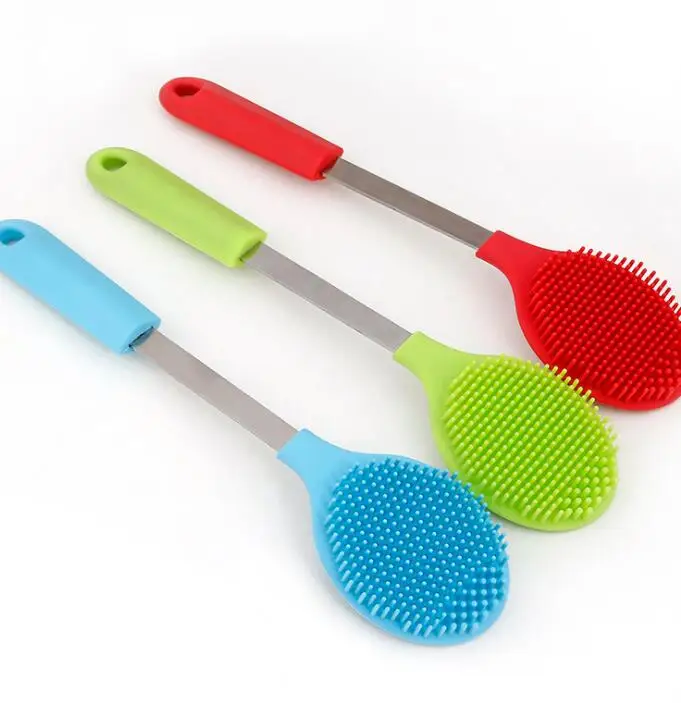 

K100 dish bowl Clean Brush silicone long handle Non Stick Oil Remover Wash Brush Kitchen clean Tools