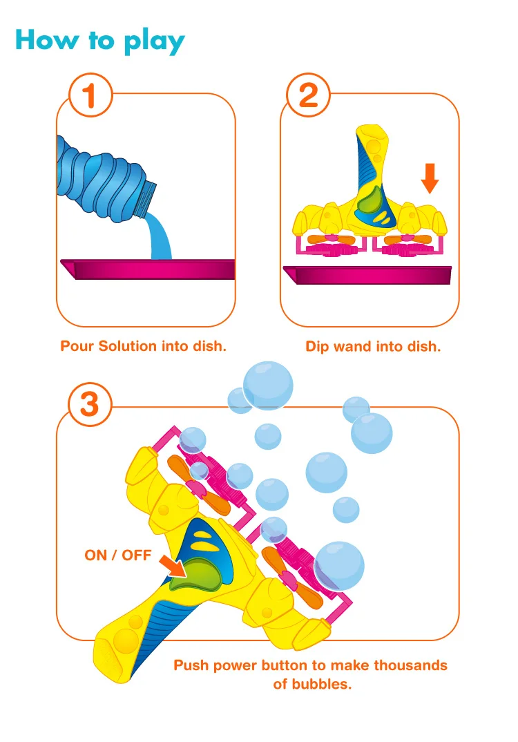 Bubble Fun Outdoor Fan Bubble Wand Toy With Two Super Blowing Rings And