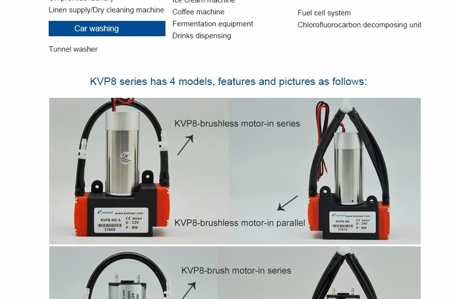 kamoer 12V DC motor mini air vacuum pump  for medical experiment