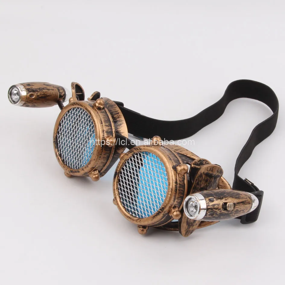 Rave Party Steampunk Goggles Vintage Sunglasses Steampunk Goggles With Barbed Wire Lens Led 