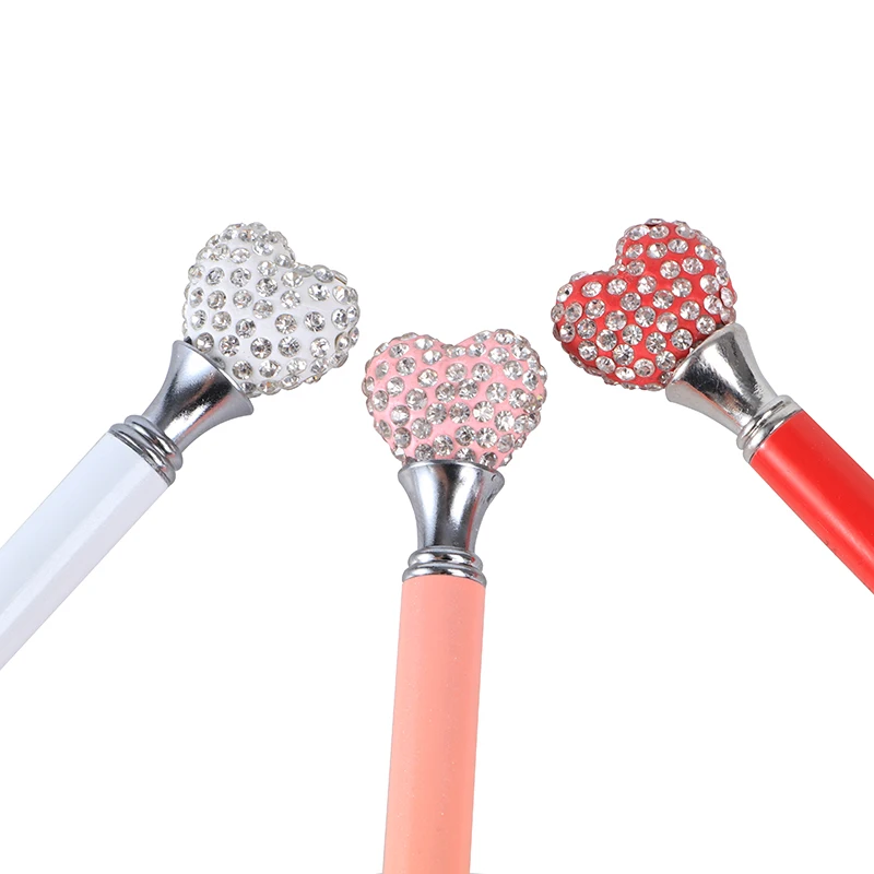 2019 New Crystal Heartshaped Metal Ballpoint Pen Holiday Gift