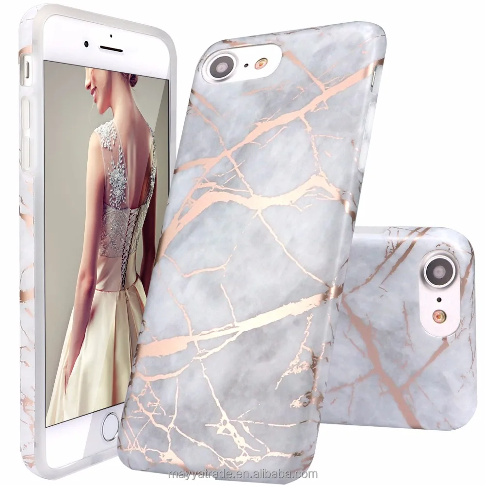 Best Quality Gold White Luxury Thicken Marble Silicone Bumper have pattern TPU Case for iPhone X 8 8Plus 10