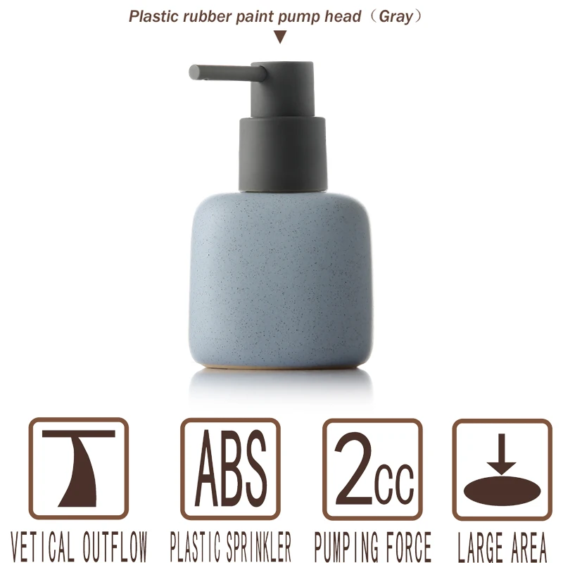 
Factory custom designed ceramic washroom liquid soap dispenser bottle emulsion pump liquid soap dispenser 