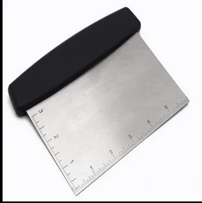 

Food grade stainless steel 430 dough scraper with Measuring Scale, Black;red;blue