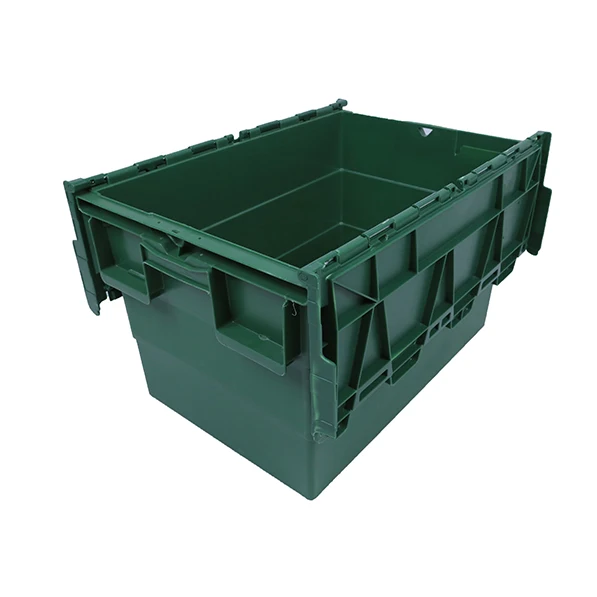 

Big blue shipping box attached lid storage container wholesale Plastic Tote, Blue,orange,red etc.