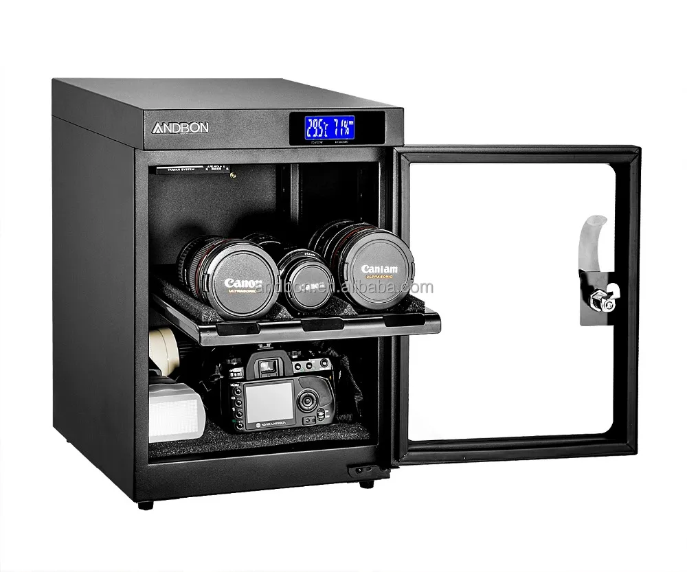 
ANDBON 30L LCD digital Display deshumidificador Dry Cabinet for Lens Camera 