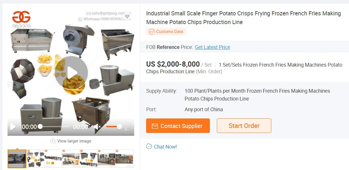 9 French Fries Production Line Crisps Making Machinery Potato Crisp Sticks Making Potato Chips Plant Cost