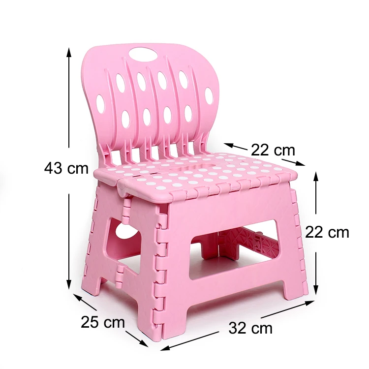 
factory price 9 inches pink backrest foldable chair 