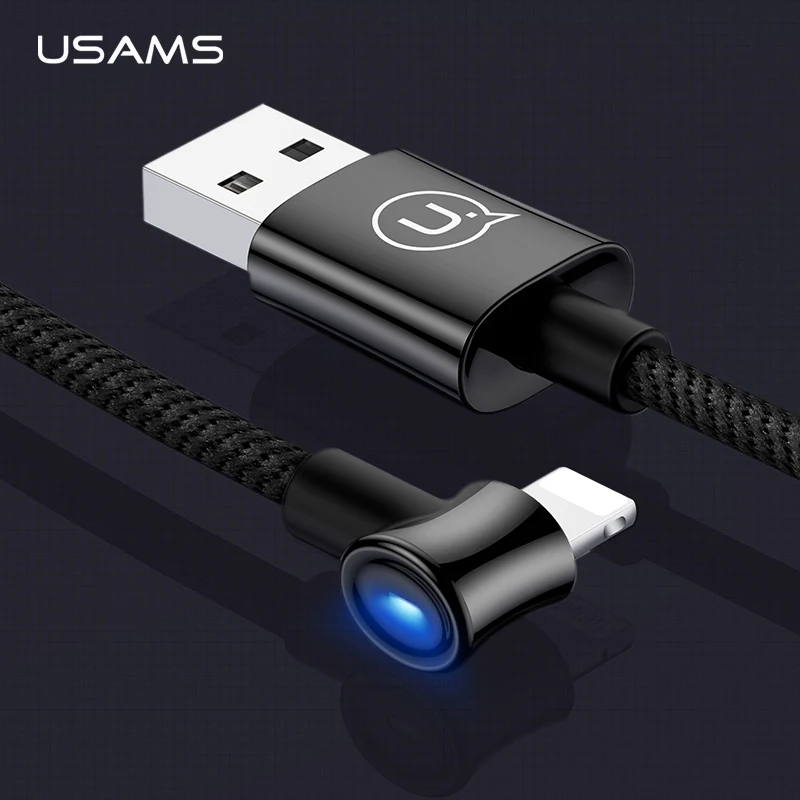 

USAMS 2A Fast Charger Data Syn LED Auto Disconnected USB Cable for iphone IOS