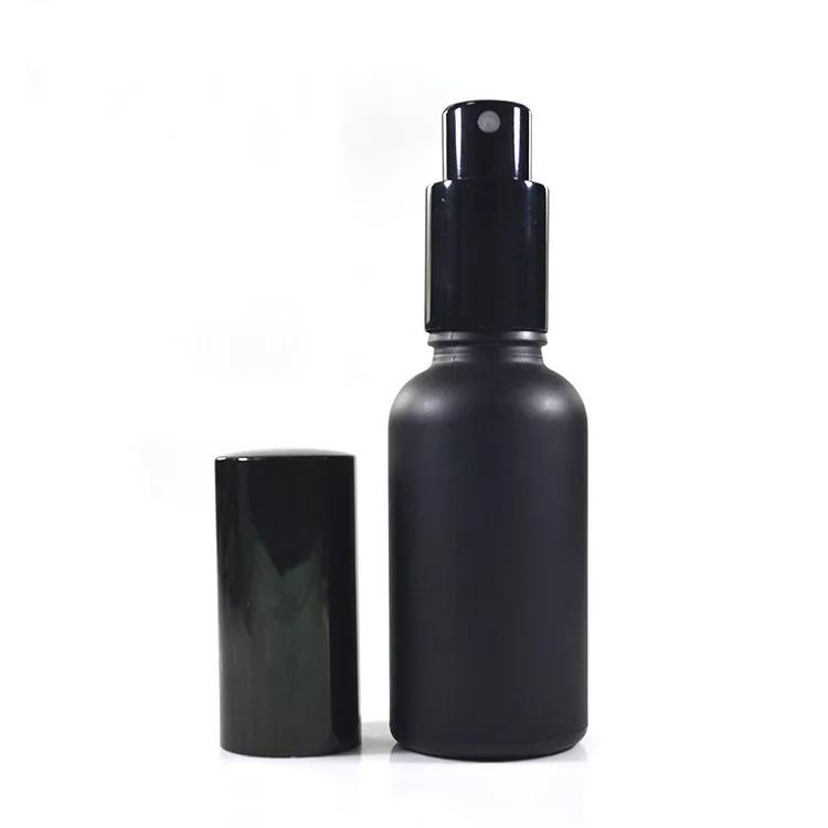 30ml 50ml 100ml Matte Black Glass Perfume Spray Bottle With Black ...