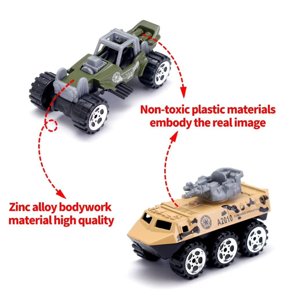 Military Toys Die-cast Vehicles,6 Pack Assorted Mini Vehicle Set,Metal ...