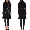 2015 New Women Winter Trench Double Zipper Fur Collar Coat Women's Coat
