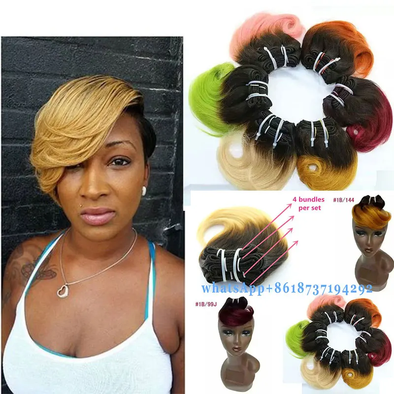 100 Natural Short Human Hair Weave Afro Hair Weave 8a Grade