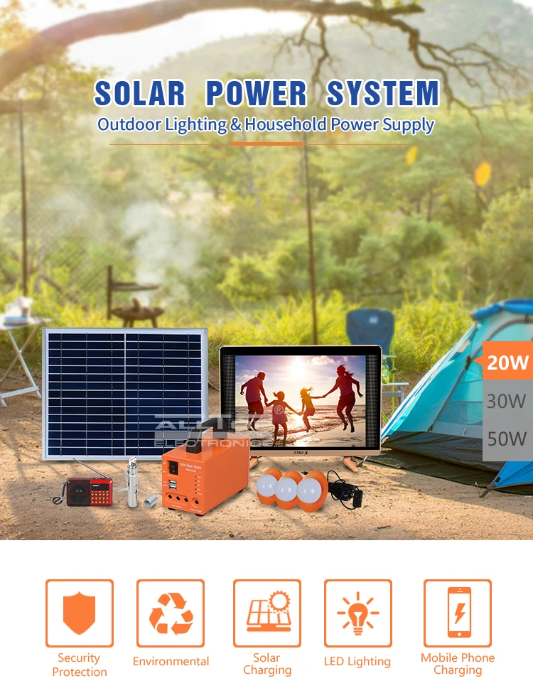 New product solar energy powered 20w 30w 50w solar system