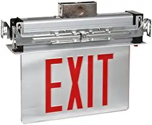 Morris Products 73331 Recessed Mount Edge Lit LED Exit Sign, Red on Clear Panel Color, White Housing (2)