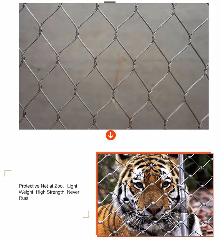 Light Weight High Strength stainless steel wire rope mesh net