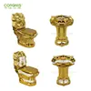 Western style washdown bathroom two pieces ceramic toilet gold color wc toilet commode