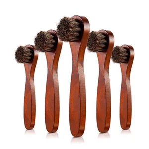 Image of Amazon Hot Sale Horsehair Bristles Dauber Brush Shoe Polish Brush With Wooden Handle