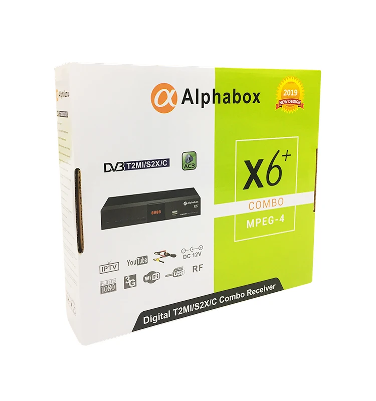 

High Definition Alpha box X6+ Combo supports dvb-s2/t2/c powervu autoroll 3g ccam youtube, Black