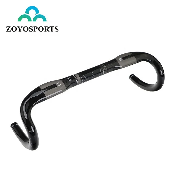 

ZOYOSPORTS 700C Full Carbon Fiber 400/420/440*31.8mm Road Bicycle Bike Handle Bar, Black/ can be customized