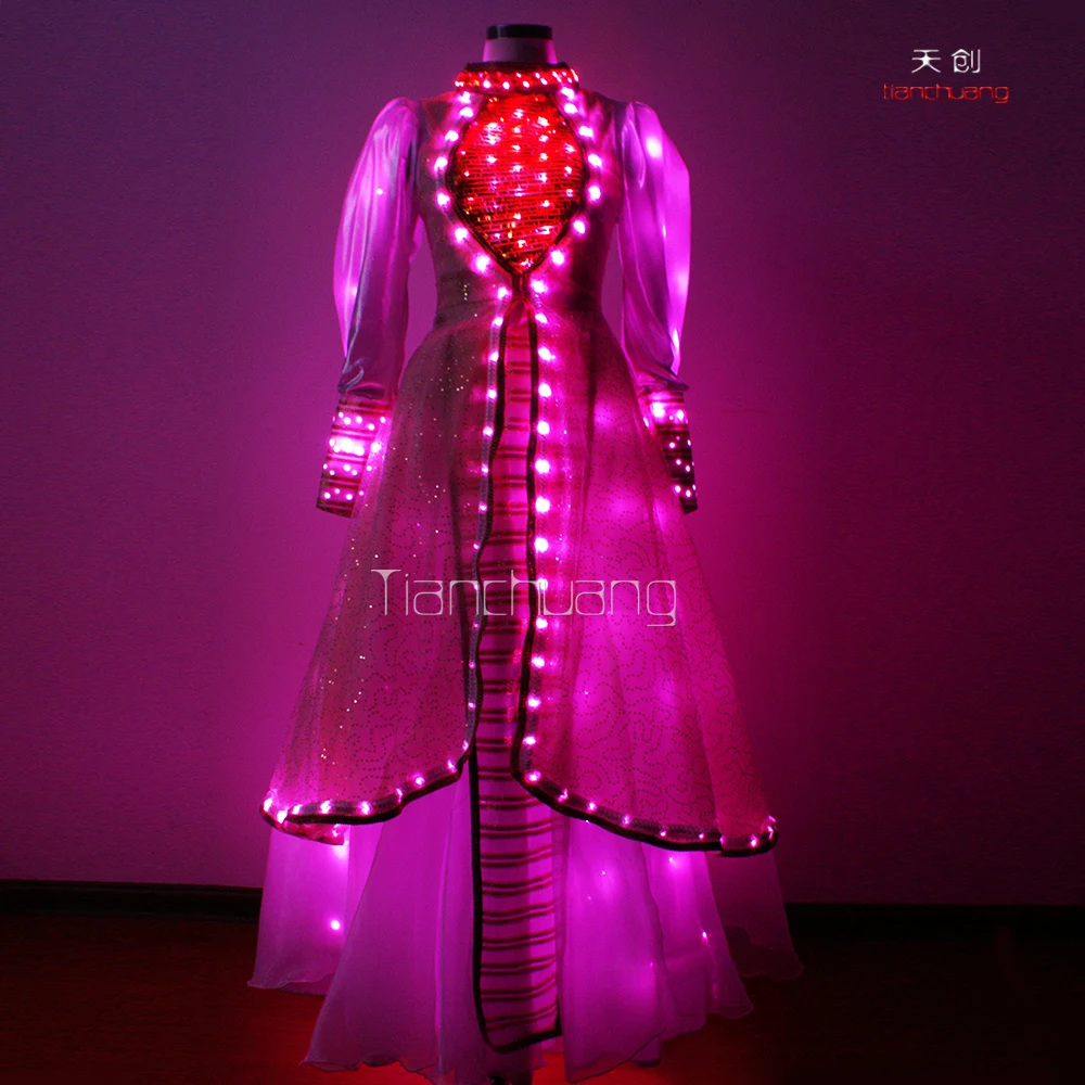 
2015 dancing dresses ballroom, luminous costume for stage, light up suit 