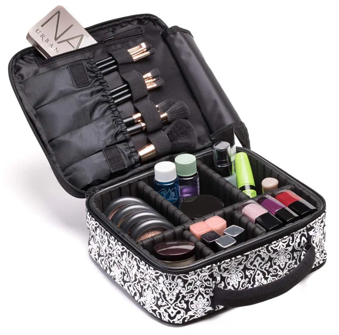 Adjustable Dividers Large Cosmetic Travel Makeup Bag For Women - Buy ...