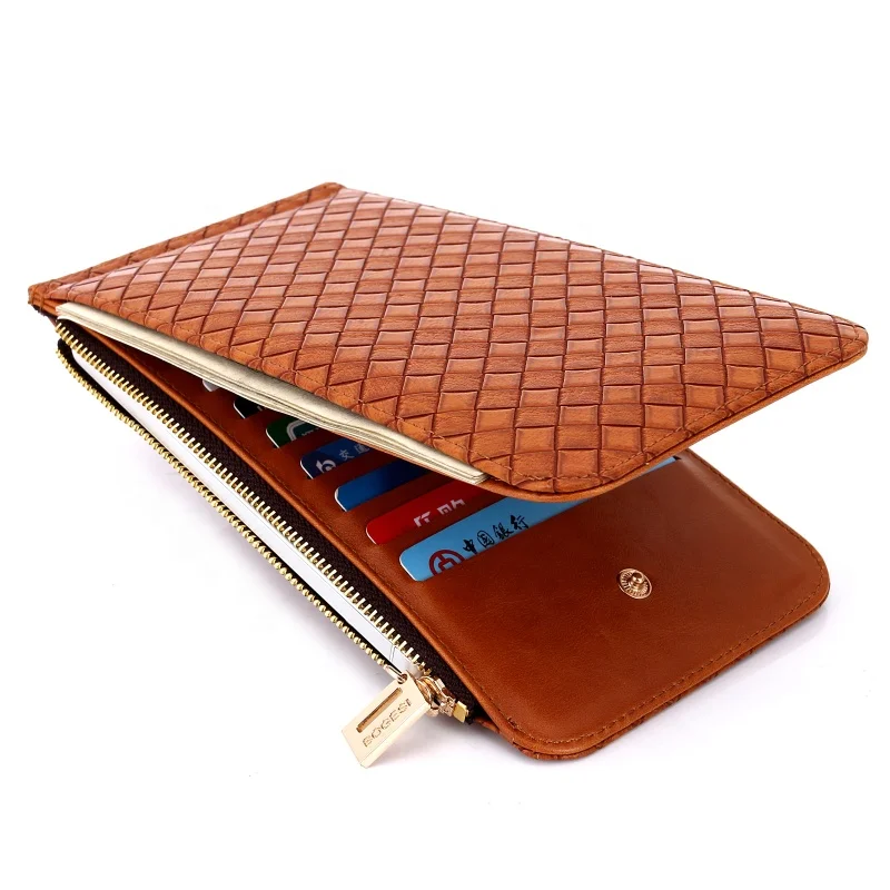 

Fashion Multi credit card holder business long clutch wallet leather purse unisex, As pictures