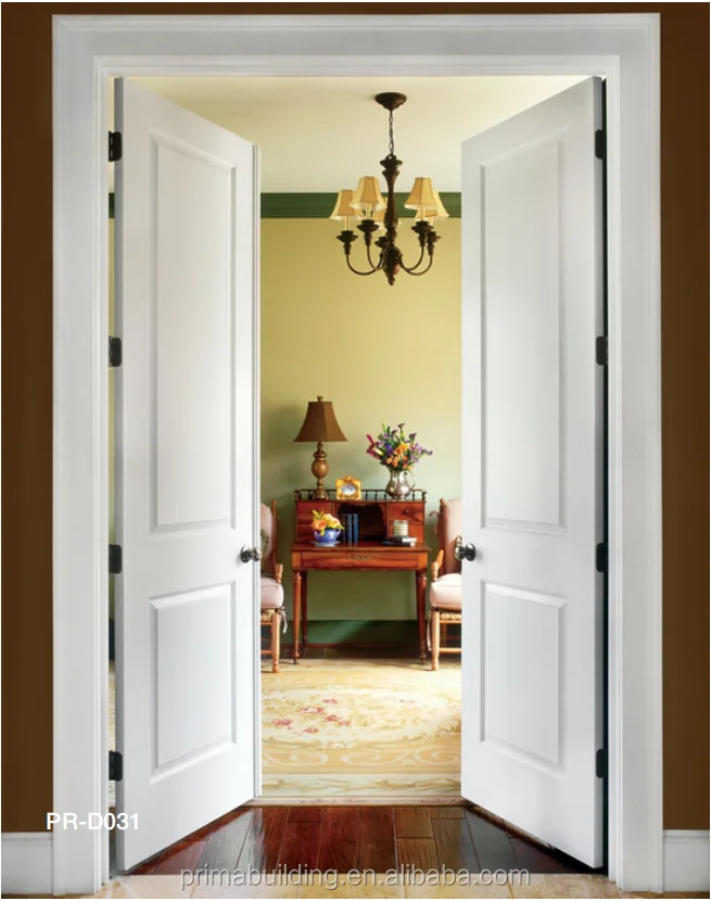 Single teak wood privot door  with 5mm clear glass design