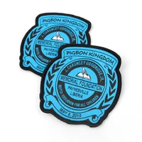 

Cheap Textile Iron on Badges Customized Stylish School Name Logo Machine Woven Blue Patches for Uniforms