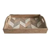 High Quality Rustic Tray Wooden Rectangle Serving Tray With Handle
