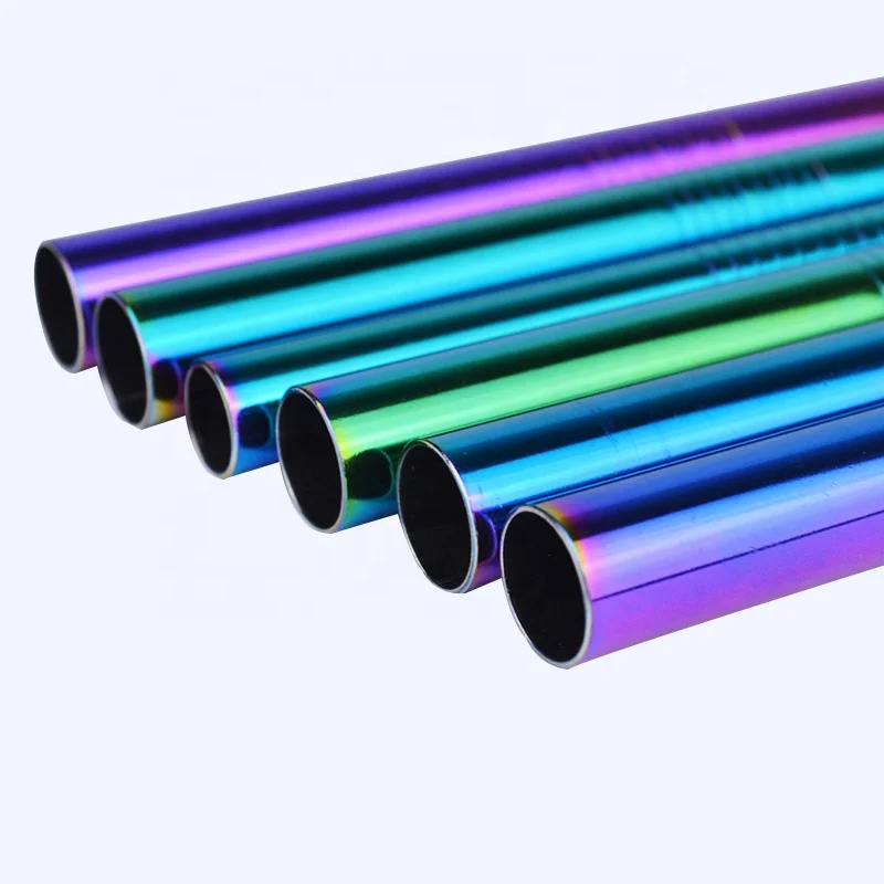 

bubble tea straw metal with cleaning brush, Customized color