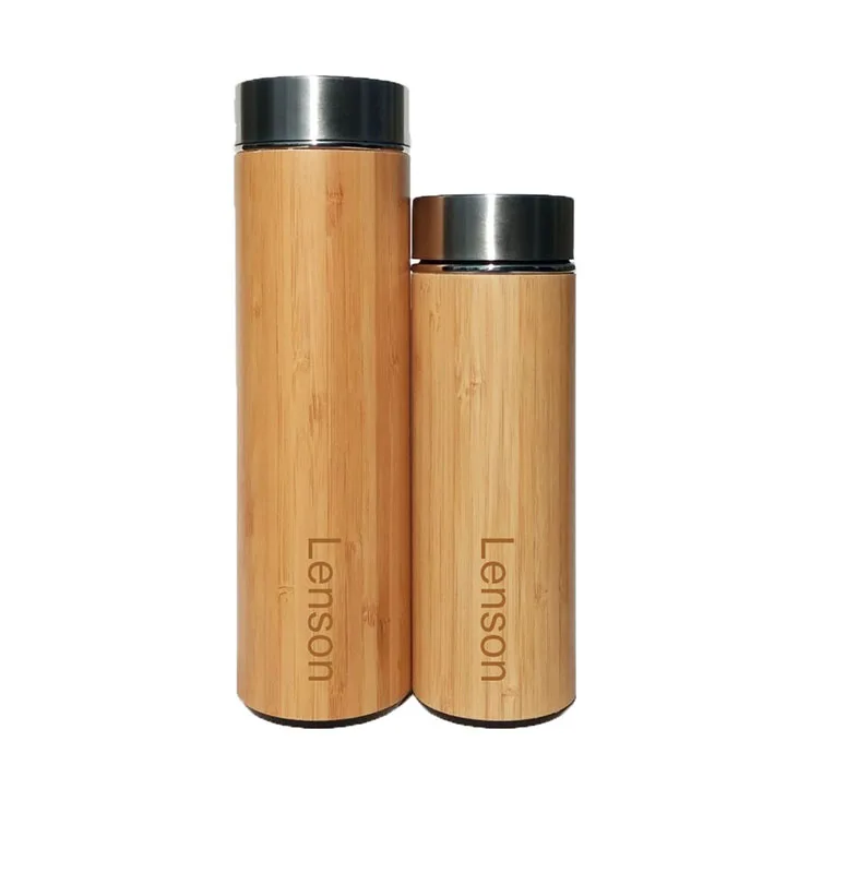 

Eco-friendly Amazon Hot Selling Double Wall Vacuum Bamboo Water Bottle Stainless, As the picture
