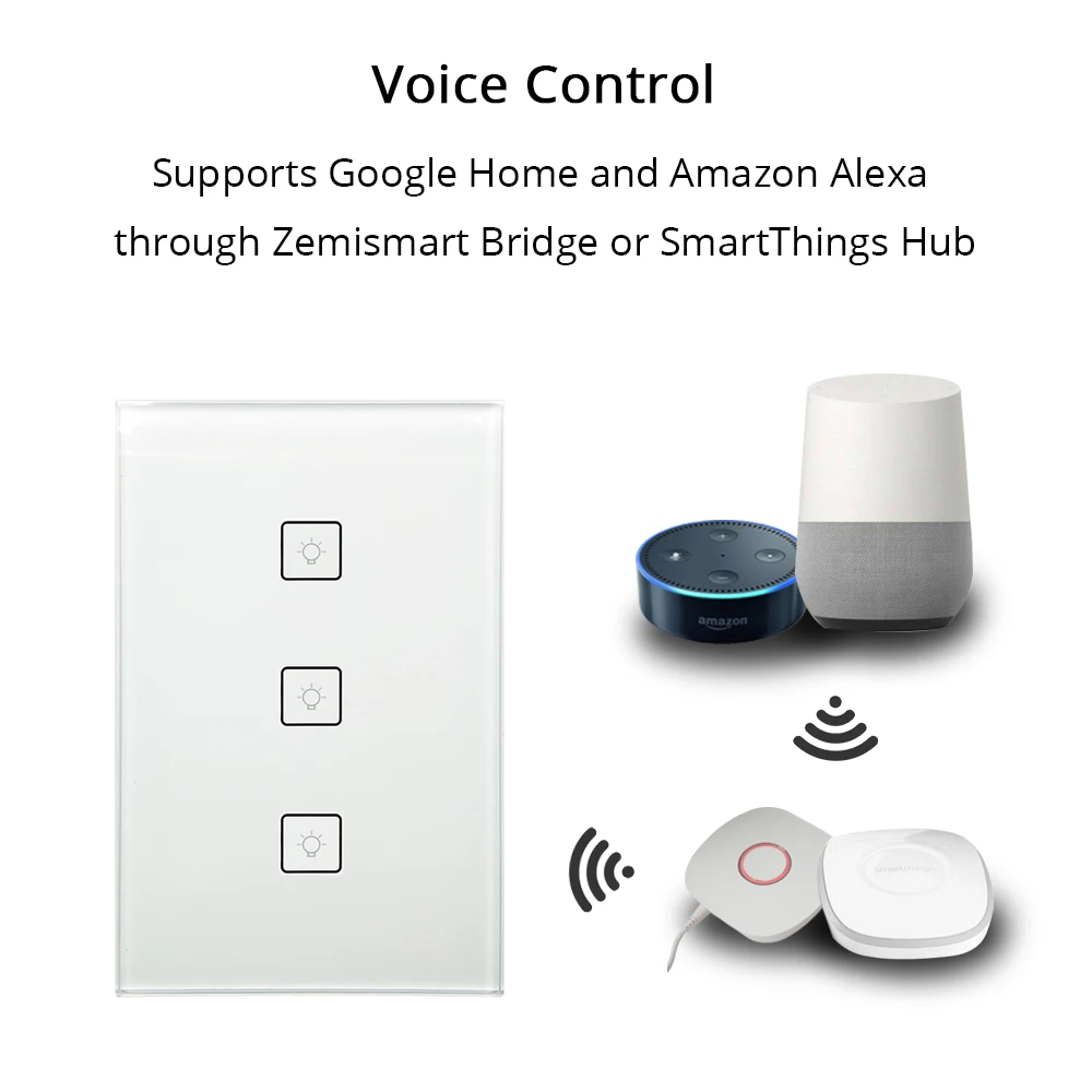 Zigbee 美国标准3 组智能照明开关通过smartthings Bridge 应用程序电话语音控制与alexa Google Home 一起工作 Buy Smatthing Zigbee 开关 家庭自动化开关product On Alibaba Com