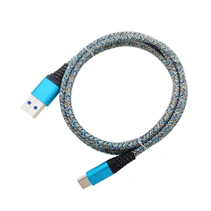 High  Quality 2A Fine Copper 3ft Durable Nylon Braided Usb Data Sync Charging Type c Cable  For Samsung S8 And Huawei