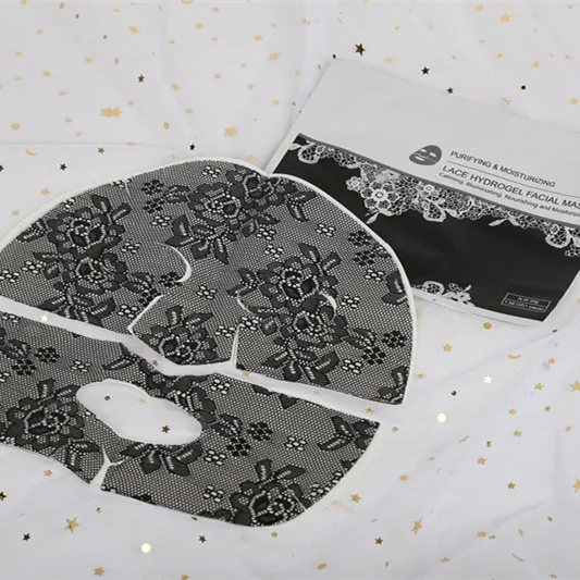 

Wholesale OEM Skin deep cleanse Moisturizing Anti-wrinkle Black Lace Facial Mask