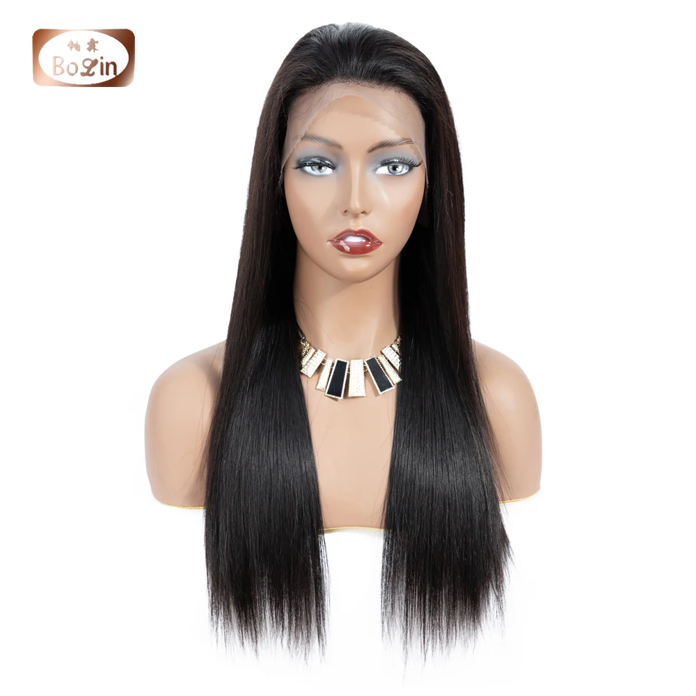 

BOLIN wholesale Brazilian Straight 360 Lace Frontal Wig Pre Plucked With Baby Hair Remy Lace Front Human Hair Wigs, Natural color lace wig