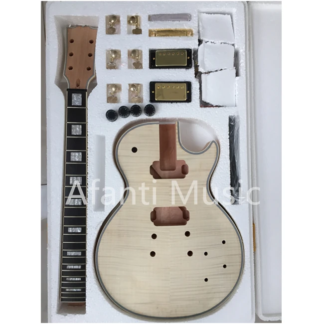 

Afanti Mahogany LP custom flamed maple veneer electric Guitar kit