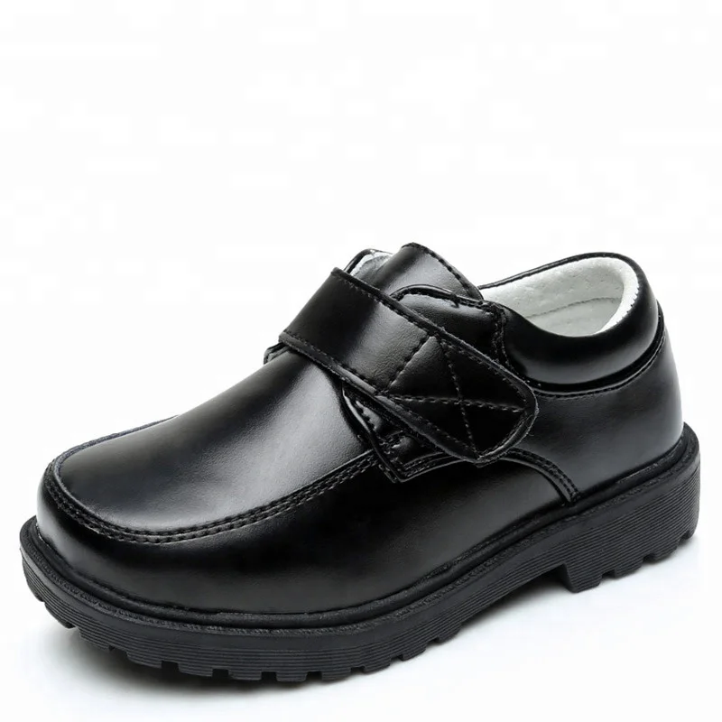 

Wholesale custom OEM student's children kids genuine leather black school uniform dress shoes