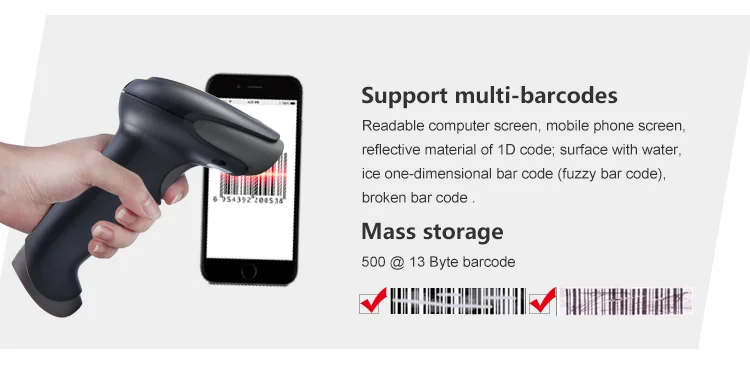 1D CCD Barcode Scanner Wired Barcode Scanner Cheap Factory Price China barcode scanner