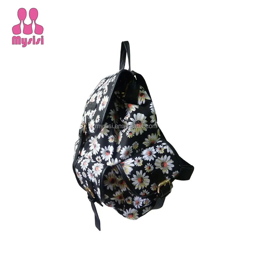 
Ladies Girls Floral Daisy Flower Printing Patten Backpack/Shoulder Bag/Rucksack Canvas Bag 