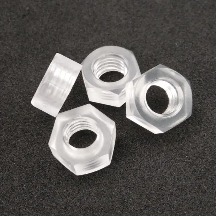 
M4 Clear Plastic PC Hex Nuts for Bolts Fastener Polycarbonate Standard DIN 934 