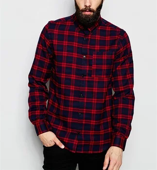 camisa manga larga cuadros hombre