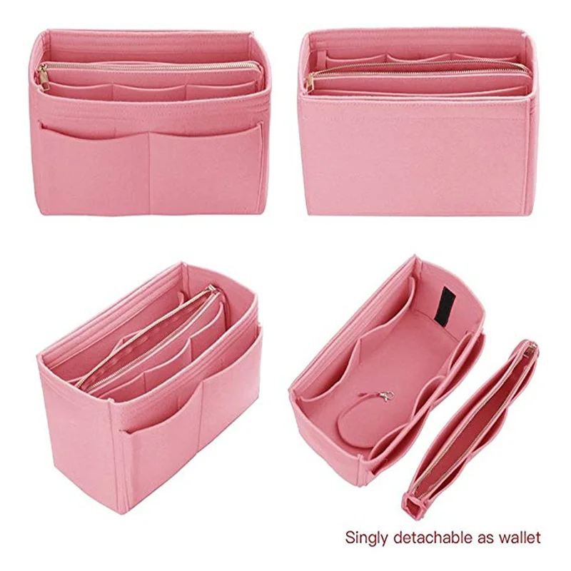 
Amazon Popular Insert Bag In Bag Organizer Felt Handbag Organizer 