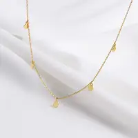 

Simple design ladies 925 silver 18k gold plated chain necklace small disc pendants sterling silver gold plated necklace for wome